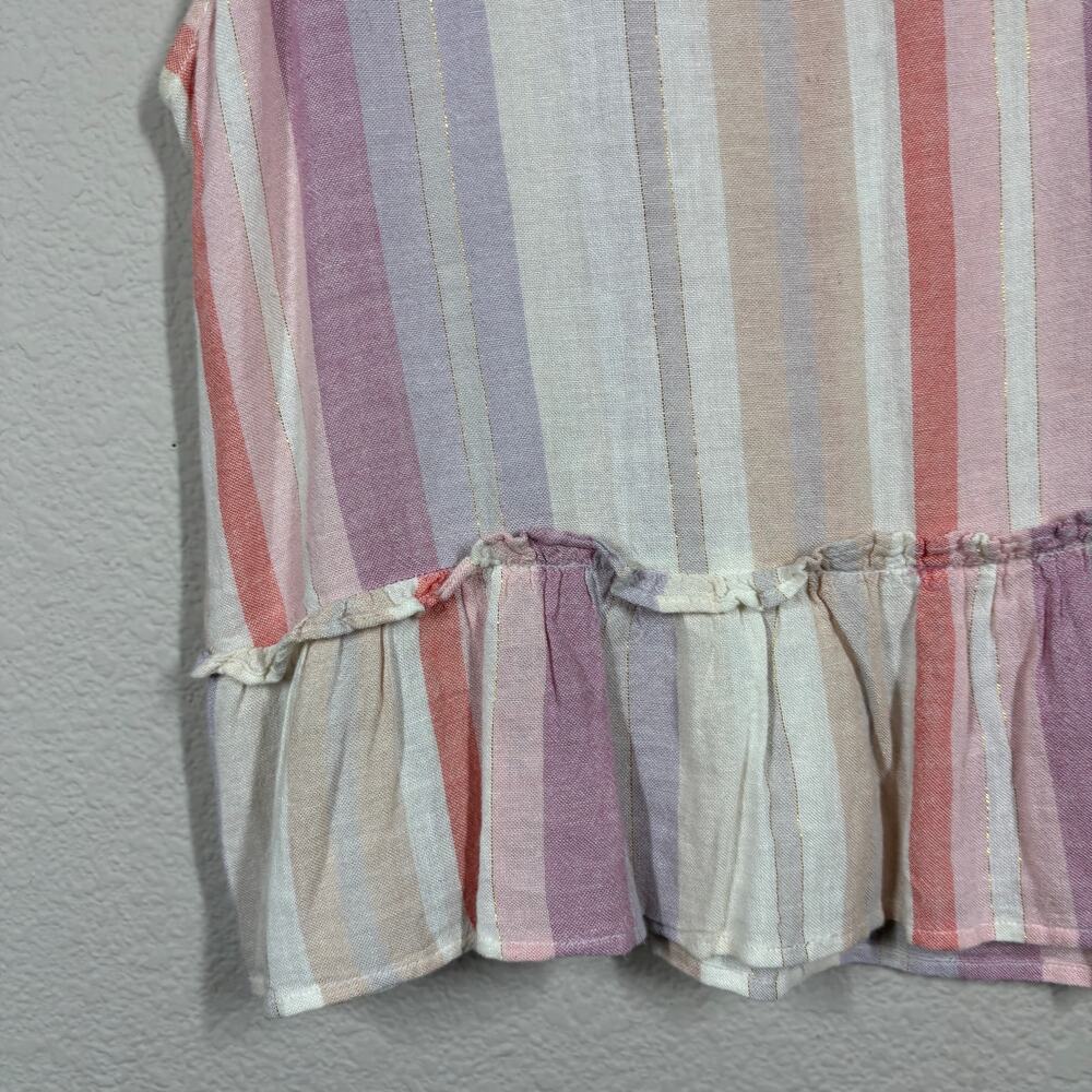 Rails Size Small Mira Juliette Stripe Tank Top Pink Striped Rayon Linen Blend - Picture 5 of 8